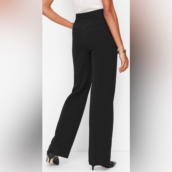 Talbots Pinstriped Wide Leg Pants Size 14P - Picture 3 of 7